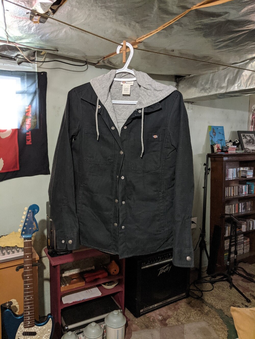 Dickies Black Work Jacket with Gray Hooded Liner